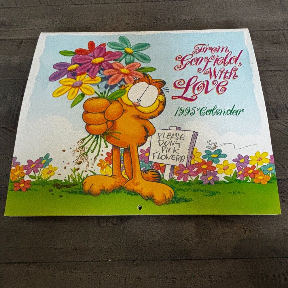 Vintage Garfield the Cat 1995 Calendar From Garfield with Love Jim Davis